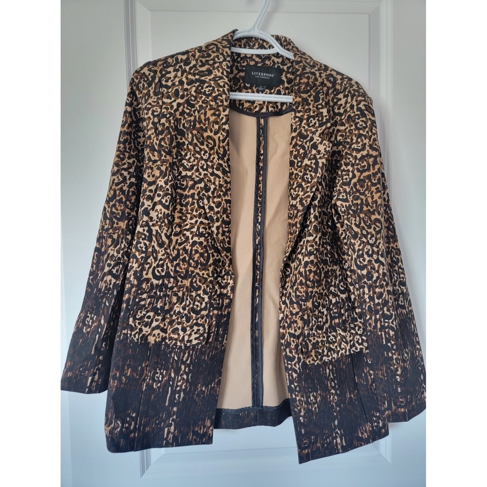 Liverpool Leopard-Print Blazer in Tan and Black